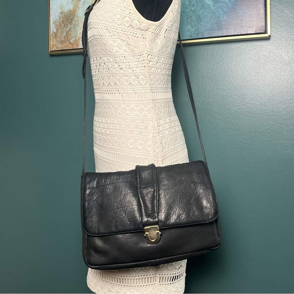 Vintage Leather Crossbody with Gold Hardware